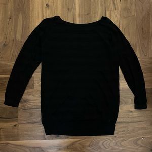 Black Theory semi sheer striped boatneck sweater